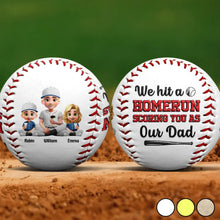 Load image into Gallery viewer, We Hit A Homerun - Personalized Baseball for Dad and Grandpa Baseball, Softball PopCulturePrints