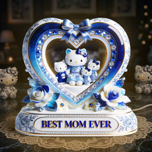 Load image into Gallery viewer, Best Mom Ever - Personalized Lovely Mama Mom Toile De Jouy Custom Shape Light Box Light Box PopCulturePrints