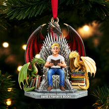 Load image into Gallery viewer, “For Every Book Lover: A Custom Holiday Keepsake” - Personalized Acrylic Christmas Ornament - Unique Gift for Book Enthusiasts, Friends, and Family Ornament PopCulturePrints