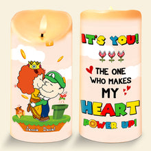 Load image into Gallery viewer, Personalized LED Candle for Couples - Heartwarming Hugging Cartoon Design Led Candle PopCulturePrints