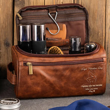 Load image into Gallery viewer, “I Love You Every Day” - Naughty Couple Leather Toiletry Bag - Personalized Gift for Couples Toiletry Bag PopCulturePrints