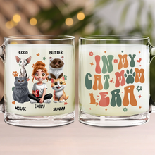 Load image into Gallery viewer, In My Cat Mom Era - Personalized Glass Mug | Unique Gift for Cat Moms & Grandmas Glass Mug PopCulturePrints