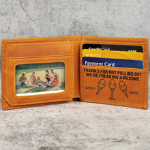 Load image into Gallery viewer, World's Best Dad - The Man Myth Legend - Personalized Engraved Leather Wallet Engraved Leather Wallet PopCulturePrints