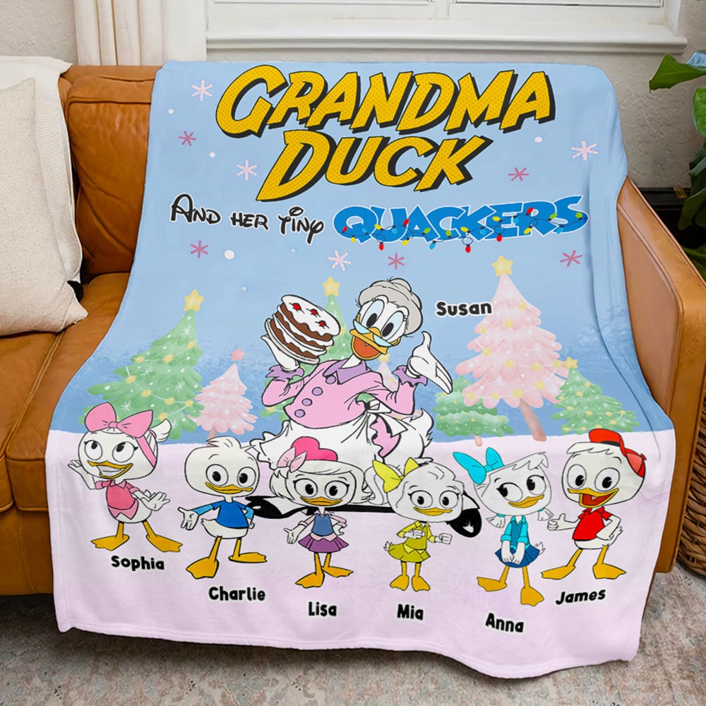 Custom Grandma Duck Blanket - Personalized Christmas Gift for Grandma Blanket PopCulturePrints