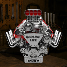 Load image into Gallery viewer, Rev Up the Excitement: Dragster Engine Acrylic Plaque - Personalized Gift for Racing Enthusiasts Shaped Plaques PopCulturePrints