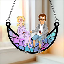Load image into Gallery viewer, Personalized Couple Suncatcher Ornament | Unique Valentine's Day Gifts for Couples Ornament PopCulturePrints