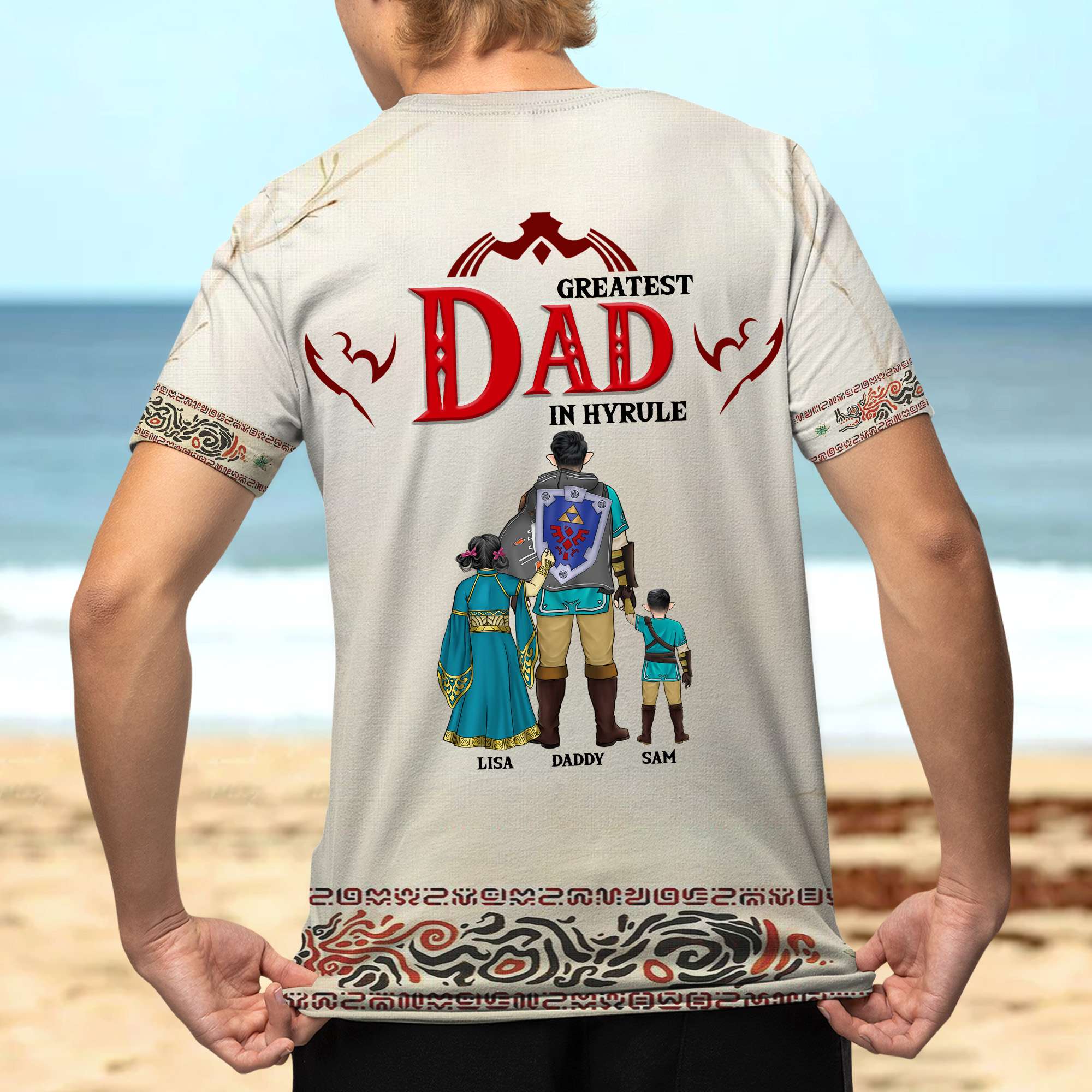 Greatest Dad in Hyrule Personalized 3D Shirt - Perfect Father's Day Gift AOP Products PopCulturePrints