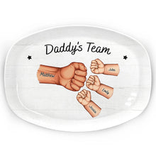 Load image into Gallery viewer, Daddy's Team Hand Punch - Personalized Plate Plate PopCulturePrints