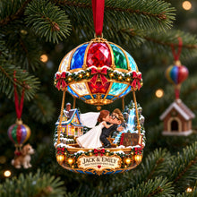 Load image into Gallery viewer, “Love Soars High!” - Hot Air Balloon Couple Ornament - Personalized Gifts for Couples