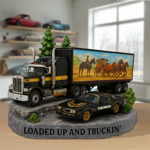 Load image into Gallery viewer, "Loaded Up and Truckin'" - Personalized Classic Trucker Movie Acrylic Plaque - Unique Gift for Truck Lovers Shaped Plaques PopCulturePrints
