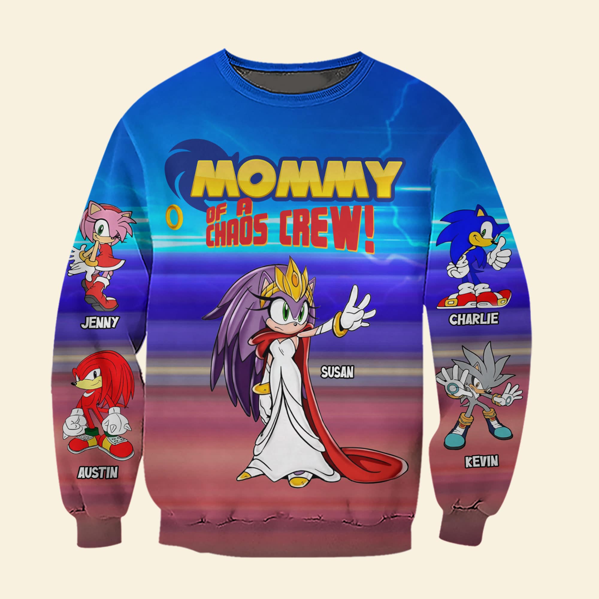 "Mommy of a Chaos Crew!" - Personalized Shirt for Moms and Grandmas AOP Products PopCulturePrints