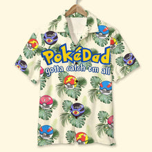 Load image into Gallery viewer, Customizable 'PokeDad' Hawaiian Shirt - Perfect Gift for Dads Hawaiian Shirts PopCulturePrints