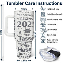 Load image into Gallery viewer, "The Adventure Begins" - Personalized 40oz Tumbler with Straw - Perfect Gift for Graduates, Moms, and Grandmas Tumbler PopCulturePrints