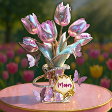 Load image into Gallery viewer, "Tulips of Love for the Best Mom" - Personalized Acrylic Plaque, Unique Gift for Mother, Grandma, and Loved Ones Shaped Plaques PopCulturePrints