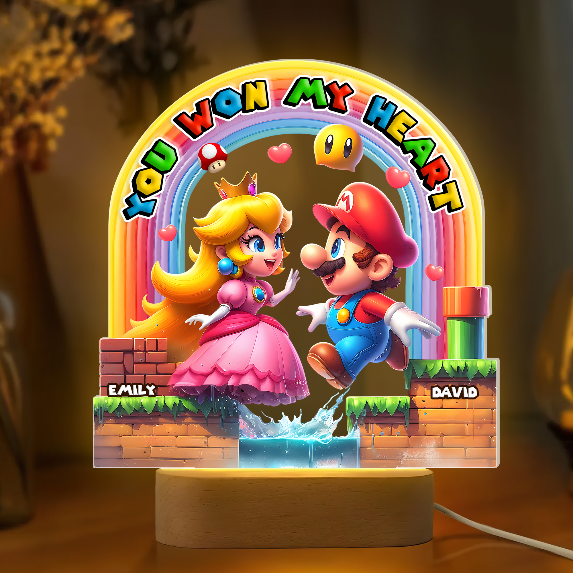 You Won My Heart - Cute Game Couple LED Light - Personalized Gifts for Couples Led Night Light PopCulturePrints