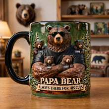 Load image into Gallery viewer, “Papa Bear: Always There for His Cubs” - Strong Protective Bear Dad Magic Mug - Personalized Gift for Dads, Grandpas, and Fathers Coffee Mug PopCulturePrints