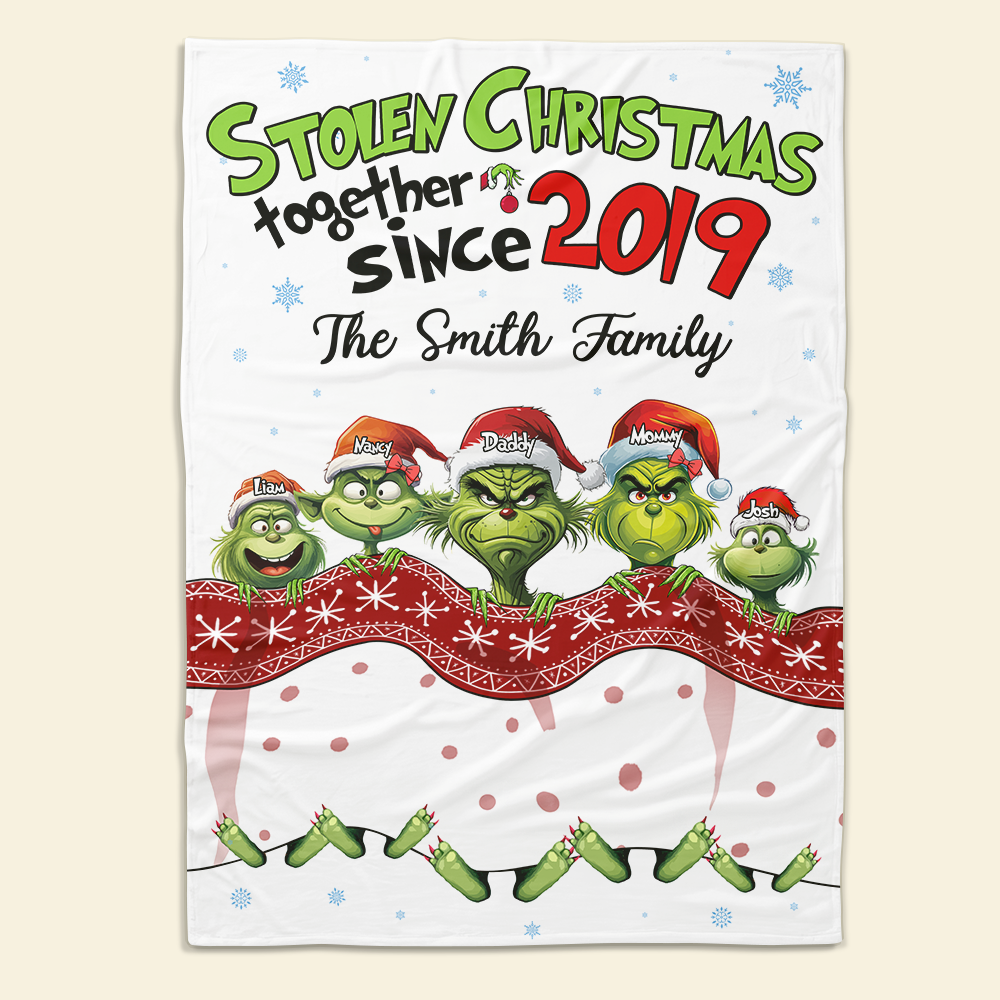 Custom Christmas Family Blanket - Stolen Christmas Together Design Blanket PopCulturePrints