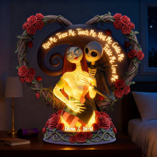 Load image into Gallery viewer, Kiss Me, Tease Me, Love Me - Playful Skeleton Couple Light Box - Personalized Gift for Couples Light Box PopCulturePrints