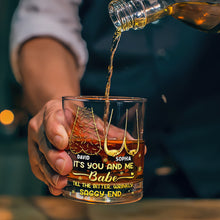 Load image into Gallery viewer, It's You and Me Babe - Personalized Drinking Glass for Couples Whiskey Glass PopCulturePrints