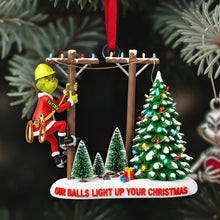 Load image into Gallery viewer, "How the Lineman Lit Christmas" - Personalized Acrylic Ornament - Unique Gift for Linemen, Electricians, and Christmas Lovers Ornament PopCulturePrints