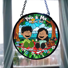 Load image into Gallery viewer, Custom Couple Gift - Stained Glass Art | Happy Picnic Design | Valentine's Day Gifts Ornament PopCulturePrints
