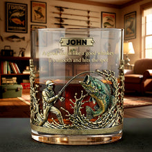 Load image into Gallery viewer, Fishing Time Drinking Glass - Personalized Gift for Fishing Lovers Glass PopCulturePrints