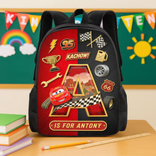 Load image into Gallery viewer, Kachow! Personalized Cute School Bag - Custom Letter Gifts for Kids Backpack PopCulturePrints
