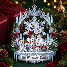 Load image into Gallery viewer, Celebrate Family Love with Our Adorable Snowman Christmas Ornament – Personalized Gifts for Everyone!