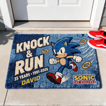 Load image into Gallery viewer, “Speed into Fun!” - Personalized Speed Master Anniversary Doormat - Perfect Gift for Sonic Fans Doormat PopCulturePrints
