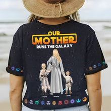 Load image into Gallery viewer, Personalized Galactic Mom 3D Shirt - Custom Family Names AOP Products PopCulturePrints