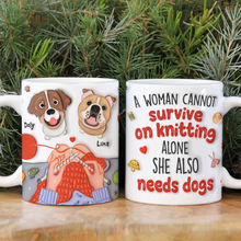 Load image into Gallery viewer, Personalized Knitting Dog Lover Coffee Mug - Cute Inflated Effect Coffee Mug PopCulturePrints