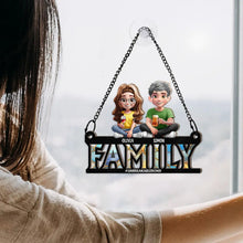 Load image into Gallery viewer, Family Unbreakable Bond Forever - Personalized Window Hanging Suncatcher Ornament Suncatcher Ornament PopCulturePrints