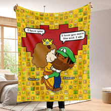 Load image into Gallery viewer, Personalized Mario Theme Couple Blanket Blanket PopCulturePrints