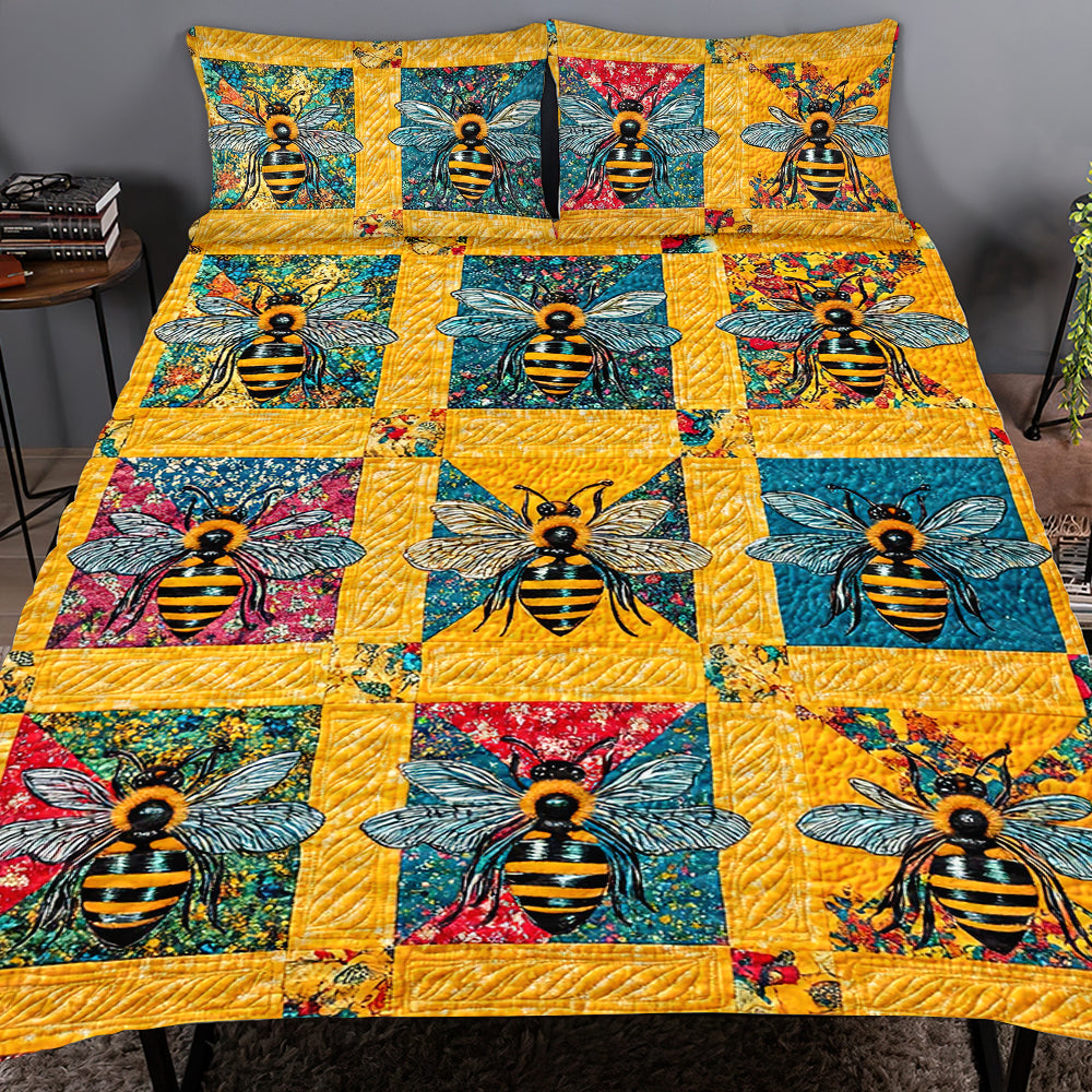 Custom Bee Lover's Quilt Bed Set Blanket PopCulturePrints