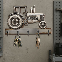 Load image into Gallery viewer, “Drive into Style” - Personalized Tractor Key Hanger - Perfect Gift for Tractor Lovers Wood Sign PopCulturePrints