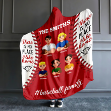 Load image into Gallery viewer, Custom Baseball Family Hooded Blanket - No Place Like Home Blanket PopCulturePrints