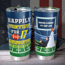 Load image into Gallery viewer, Custom American Football Couple Tumbler - Perfect Personalized Valentine's Day Gifts Tumbler Cup PopCulturePrints