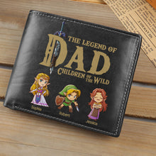 Load image into Gallery viewer, Personalized Legend of Dad PU Leather Wallet - Customizable Print Leather Wallet PopCulturePrints