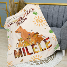 Load image into Gallery viewer, A Mother's Love Means MILELE - Personalized Lion Blanket for Mom Blanket PopCulturePrints