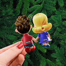 Load image into Gallery viewer, Custom Couple Christmas Ornament | Personalized Holiday Gift | Valentine's Day Gifts Ornament PopCulturePrints