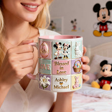 Load image into Gallery viewer, “Blessed in Love” - Personalized Accent Mug for Couples Coffee Mug PopCulturePrints