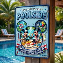 Load image into Gallery viewer, Welcome to Our Poolside - Personalized Metal Sign for Couples Metal Signs PopCulturePrints