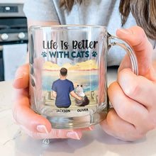 Load image into Gallery viewer, A Bond That Can't Be Broken - Personalized Glass Mug for Cat Lovers Glass Mug PopCulturePrints