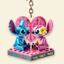 Load image into Gallery viewer, You & Me, We Got This - Personalized Couple Keychain for Alien Fans Keychains PopCulturePrints
