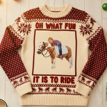 Load image into Gallery viewer, Oh What Fun! It Is To Ride - Custom Photo Ugly Sweater for Horse Riding Lovers AOP Products PopCulturePrints
