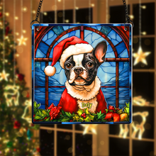 Load image into Gallery viewer, Personalized Boston Terrier Christmas Suncatcher Ornament - Perfect Gift for Dog Lovers Suncatcher PopCulturePrints