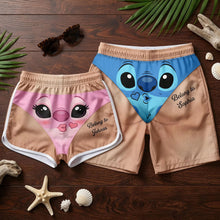 Load image into Gallery viewer, Funny Alien Couple Beach Shorts - Customized Gifts for Couples