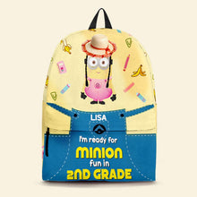 Load image into Gallery viewer, Personalized Minion-themed Kids Backpack - Ready for Fun in School Backpack PopCulturePrints
