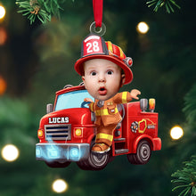 Load image into Gallery viewer, Personalized Kids Hero Photo Ornaments - Firefighter & Police Themes Ornament PopCulturePrints