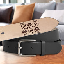 Load image into Gallery viewer, Custom 'PokeDad' Pokemon-Inspired Leather Belt for Father's Day Belts PopCulturePrints